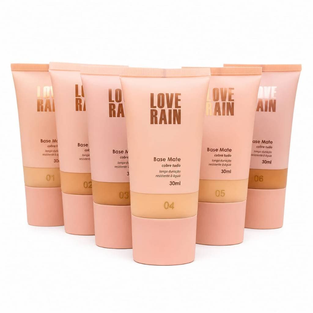 Kit 3 Base Liquida Love Rain Matte À Prova D'água