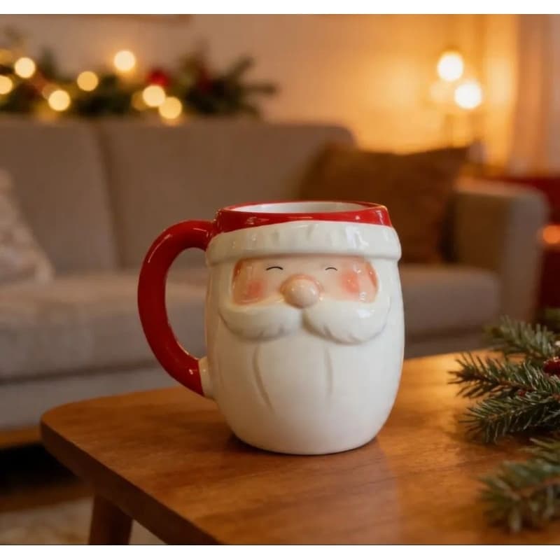 Caneca De Cerâmica Natal 330 MI - Caneca De Papai Noel