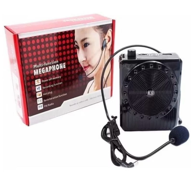 Megafone Amplificador Voz Microfone Radio Fm Usb