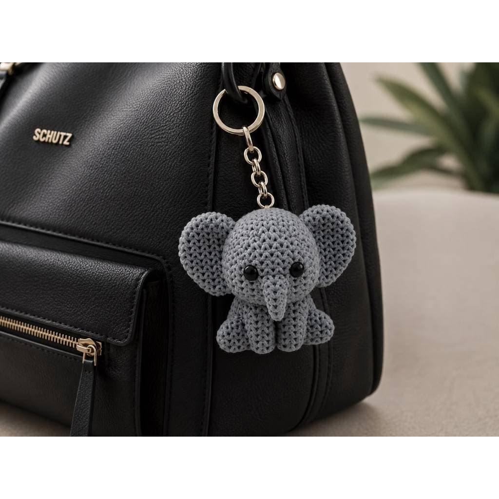 Chaveiro Elefante de crochê