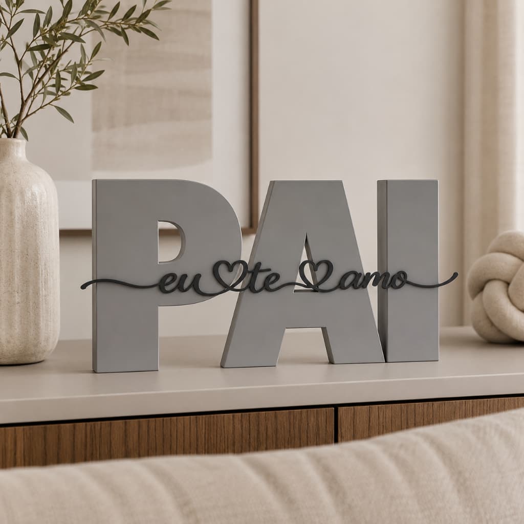 Presente Dia dos Pais Pai Te Amo Decorativo em PLA Lembrancinha Criativa