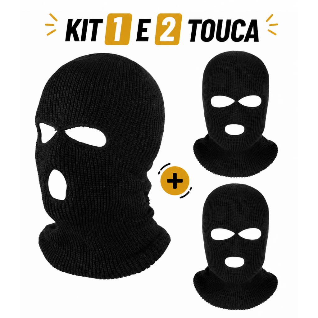 Balaclava Touca Ninja Frio Motoqueiro 3 Aberturas Lã Térmica Moto Trilha Unissex
