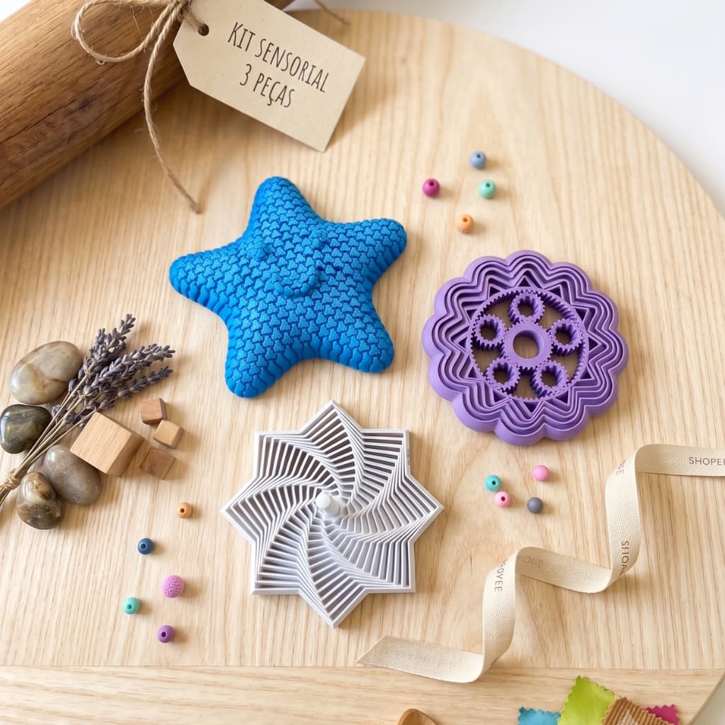 Kit 3 Brinquedos Sensoriais Fidget Toy Anti Stress Foco TDAH Autismo Coordenação Motora