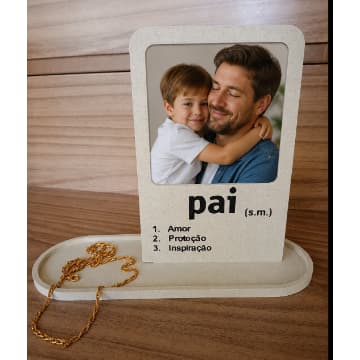 Porta-Retrato com Aparador Multifuncional DIA DOS PAIS COM FOTO