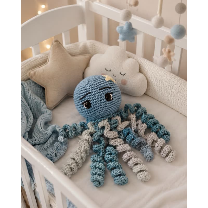 polvo terapêutico de crochê - polvo amigurumi - naninha bebê - decoração- polvinho afetivo