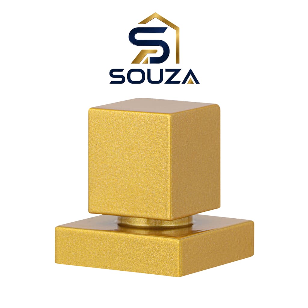 Acabamento Registro Quadrado Dourado Metal Premium Padrão Deca 1/2 e 3/4 Banheiro