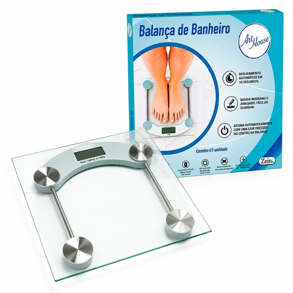Balança Digital De Vidro Banheiro 180kg Envio Já Promoção
