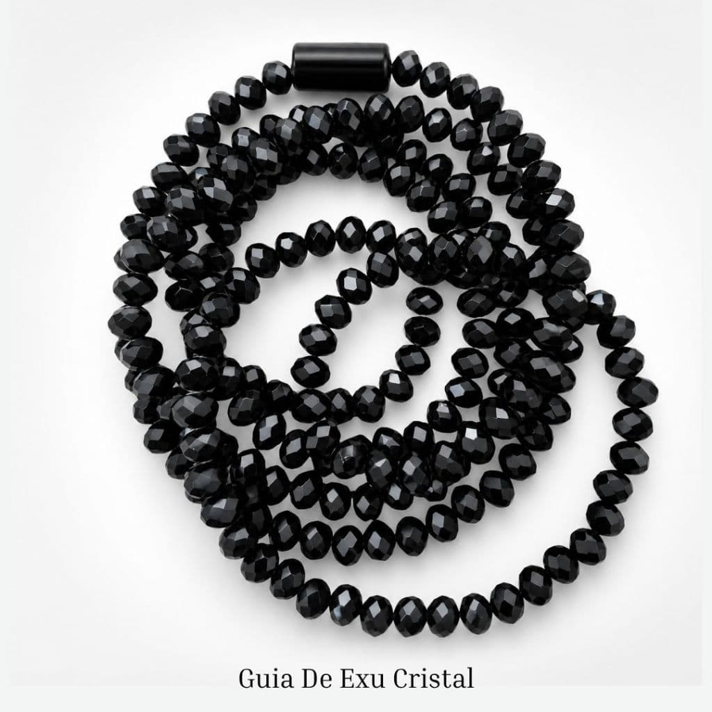 Guia Cristal Preta 147 Contas 8mm Guia De Exu Cristal 60 Cm Preto