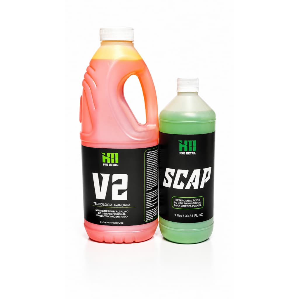 Kit Limpeza Pesada Automotiva SCAP 1 Litro + Desengrachante V2 de 2 Litros