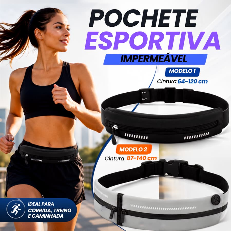 Pochete Running Esportiva Porta Celular Ajustável Fitness Caminhada Ciclismo