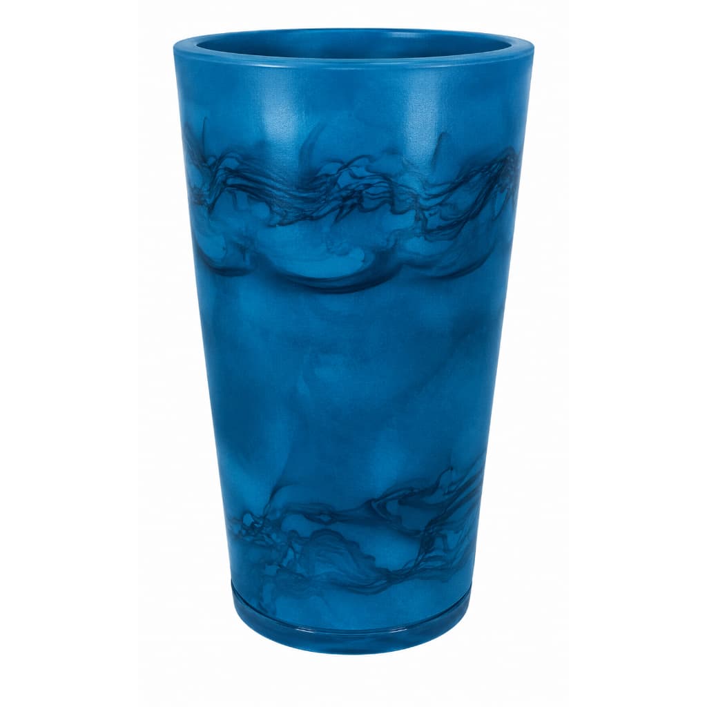 Vasos Para Plantas Coluna Marmorizada Tamanho P com Prato Coletor - Vaso Decorativo em Polietileno