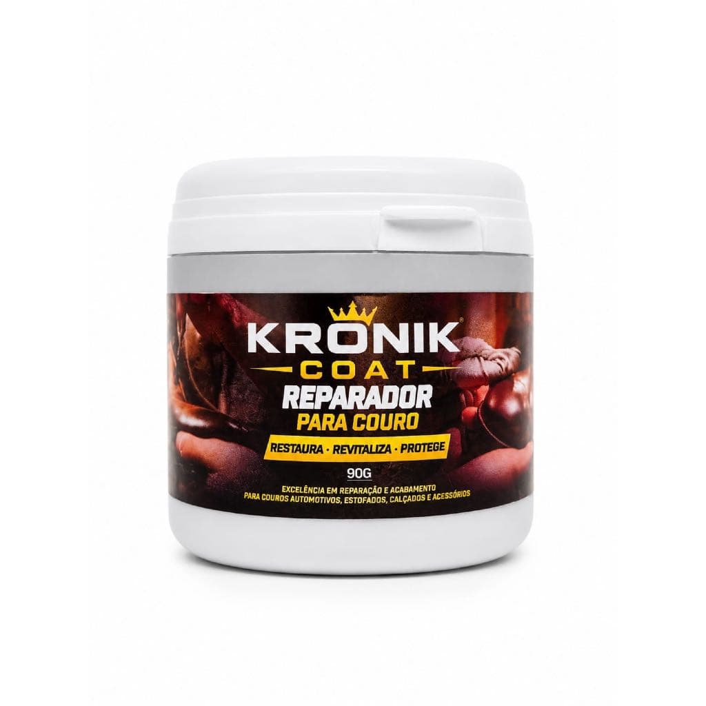 Reparador para Couro Kronik Coat 90g Massa para Couro Restauração Couro Sintético Banco de Carro Sofá Bolsas sapato cela