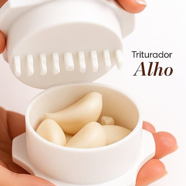 Mini Processador Triturador de Alho Cebola Manual Amassador Moedor Tempero