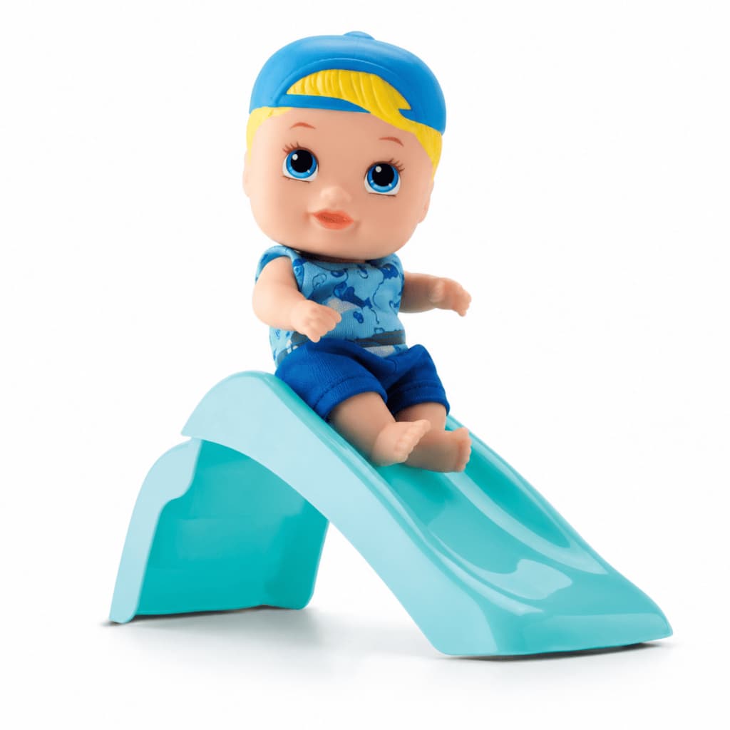 Boneco Little Dolls Playground Menino com Escorregador Divertoys Faz de Conta Infantil
