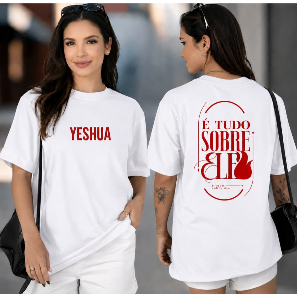 Camiseta Feminina Estampada Yeshua | Cristã | Fardamento Igreja
