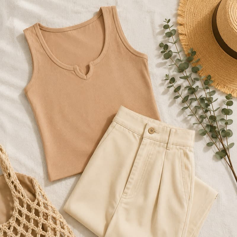 Regata Feminina Básica Blusa Americana Moderna E Versátil Tecido Ribana Premium
