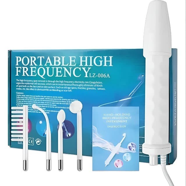 Aparelho Alta Frequência Portátil Bivolt com 4 Eletrodos Tratamento Facial, Capilar e Limpeza de Pele (3678)