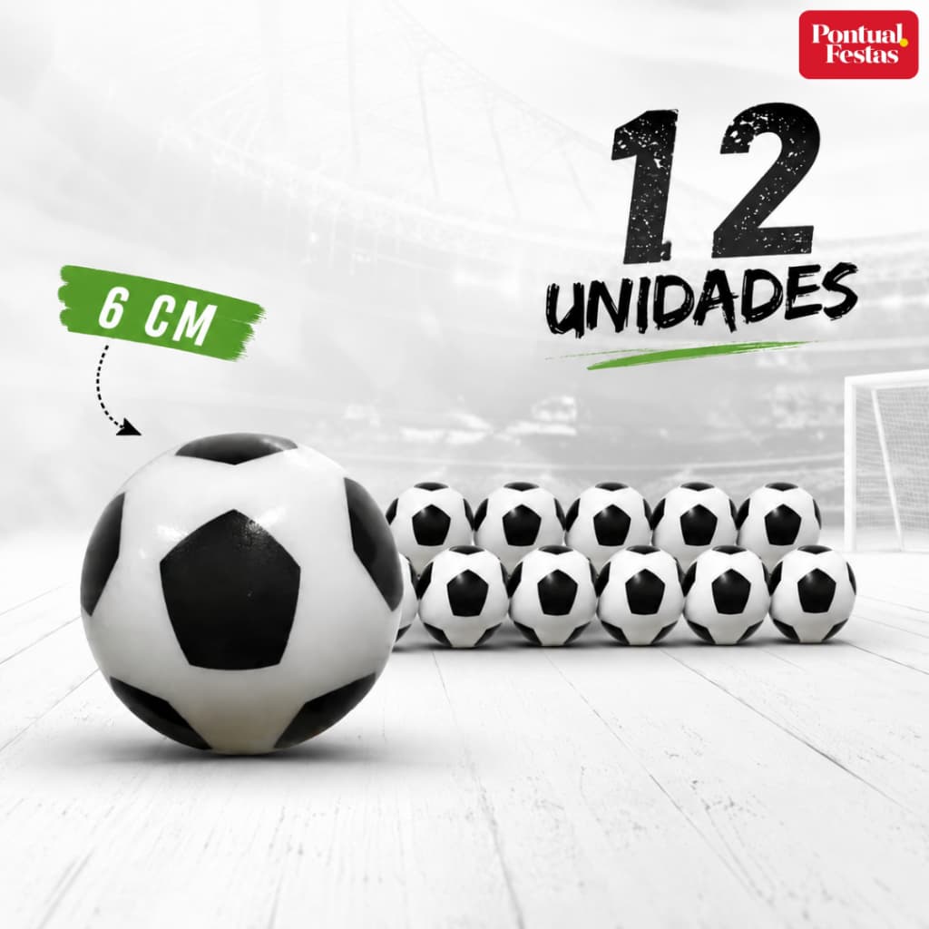 KIT 12 Bolas Antiestresse de Espuma 6cm Futebol