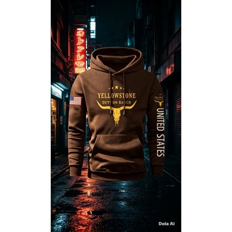 Moletom P ao GG Plus Size Yellowstone Country com Capuz e Bolso Feminino e Masculino