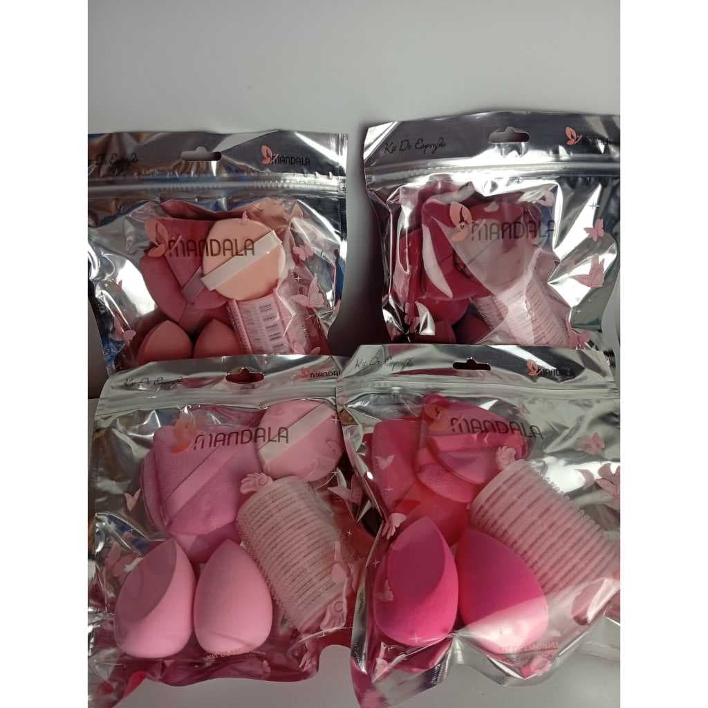 Kit Completo de Esponja e Acessórios para Maquiagem - Coleção Mandala