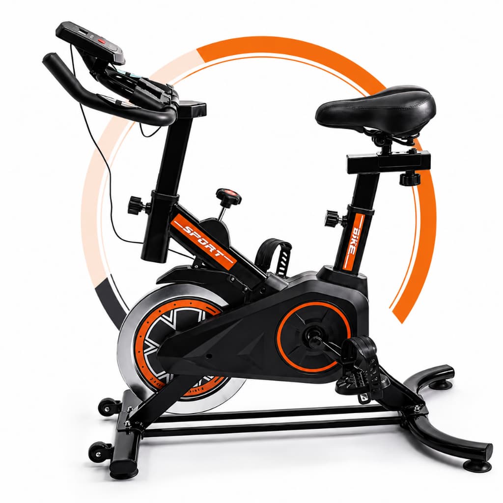 Bicicleta Spinning Ergométrica com Painel LCD Ajustável Até 120kg para Treino Indoor Fitness em Casa