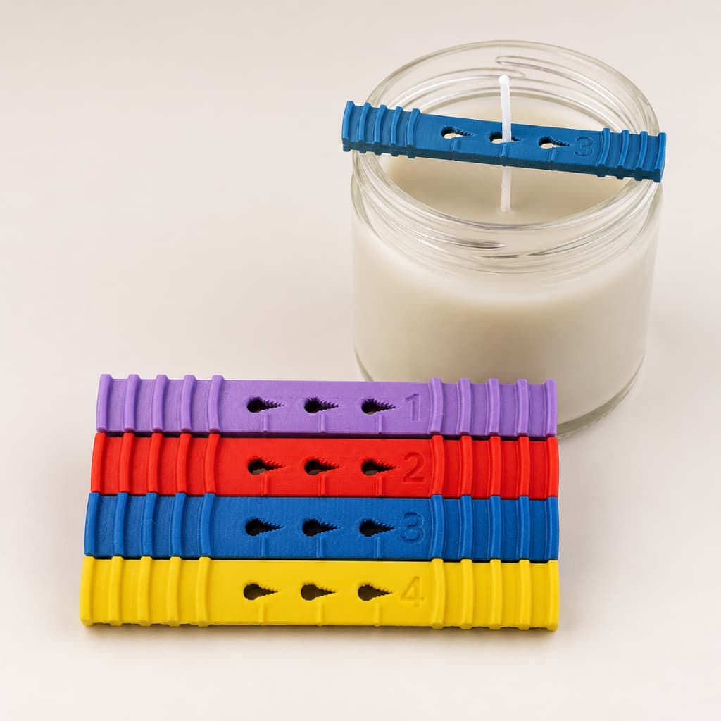Kit Centralizador de Pavio para Velas 1 ou 2 Pavios – Potes de 5 a 10 cm