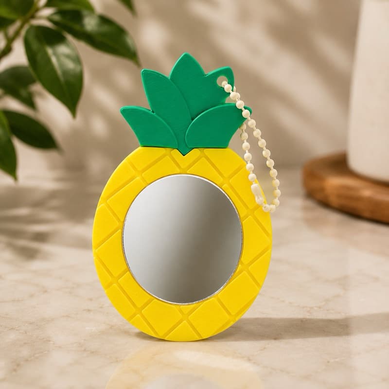 Espelhinho Chaveiro Abacaxi Impressão 3D Compacto Bolsa Maquiagem Presente Lembrancinha