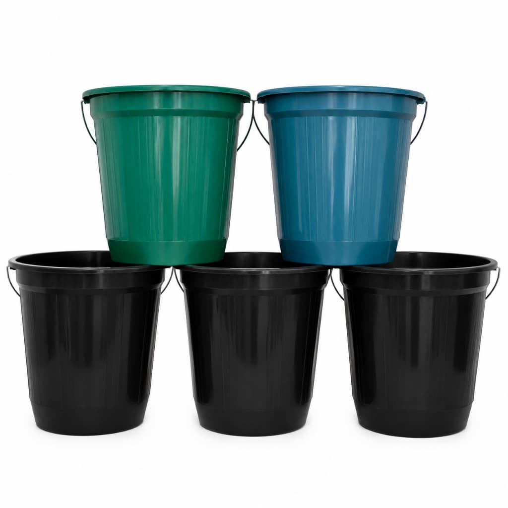 Kit 5 Baldes 13 Litros - Reforçado Ideal para o dia a dia Limpeza em geral