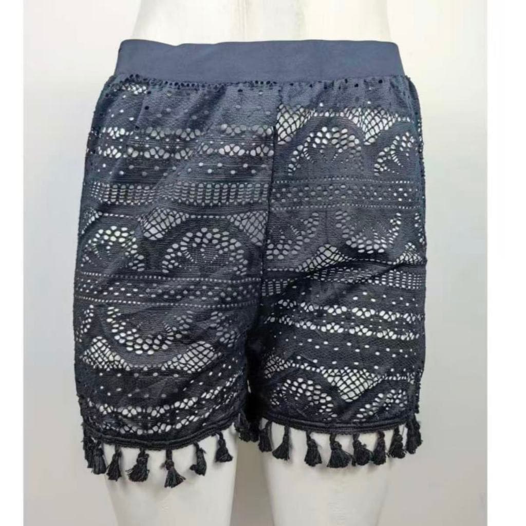Short Saida de Praia Moda Feminino Tricot Shortinho Leve e Confortavel Verão Trico Blogueira-18