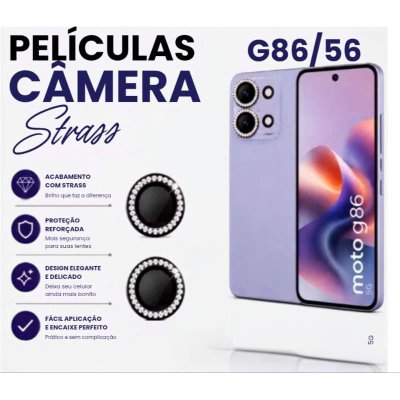 Película Câmera Strass/Protetor Da Lente Colorido Para G86-G56