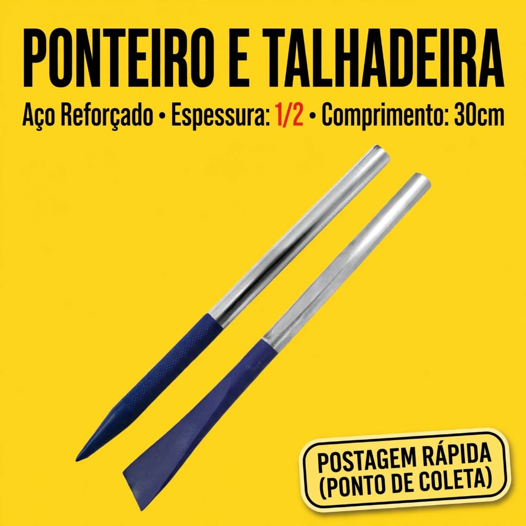 kit ponteiro e talhadeira 3/4x12"
