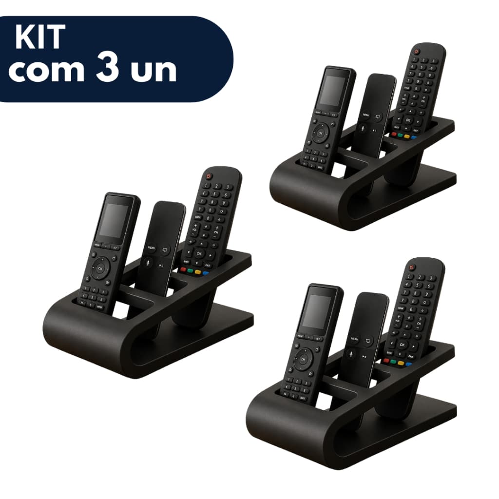 kit com 03 Suportes Organizador para Controles remoto universal de mesa | Moderno Decorativo  porta controle remoto