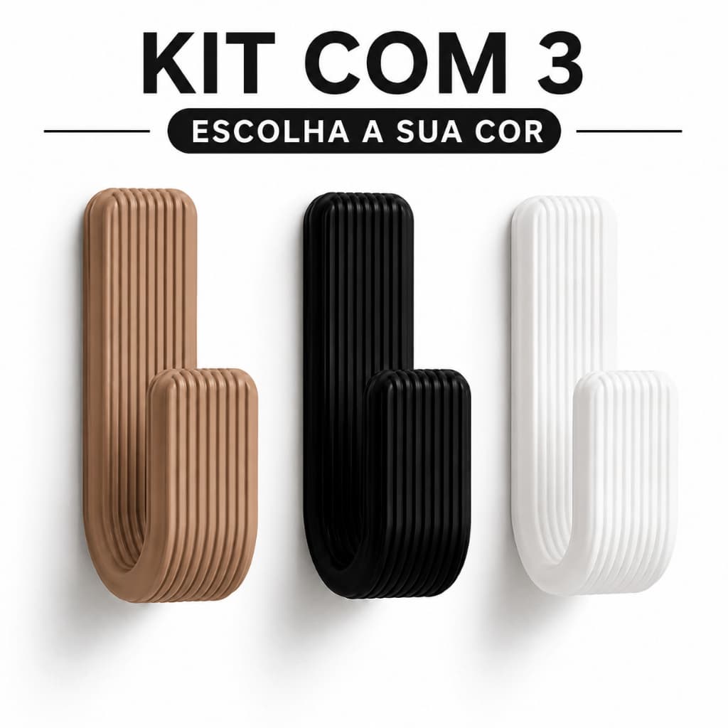 Gancho de parede - Kit Gancho para banheiro - Kit Gancho Adesivo de Parede