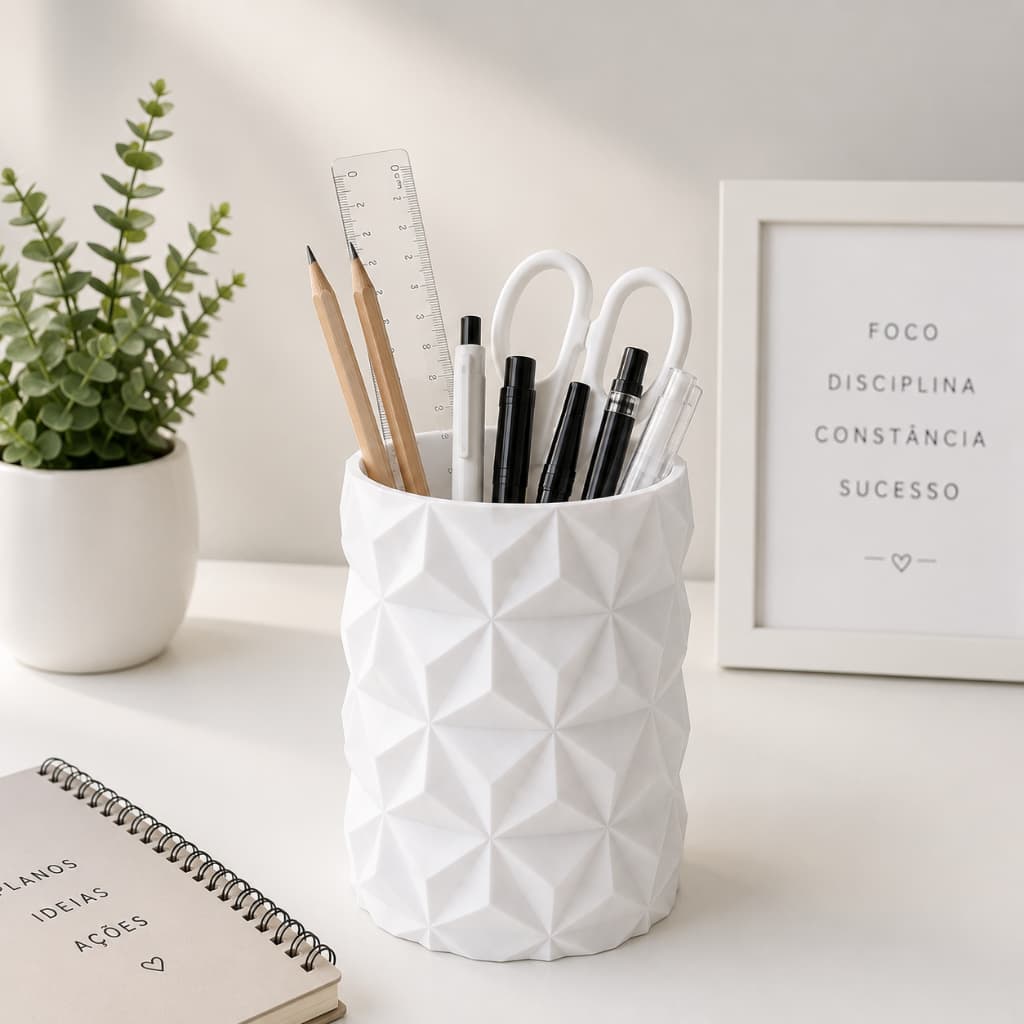 Porta Canetas Organizador de Mesa para Escritório Home Office Porta Lápis Decorativo Moderno