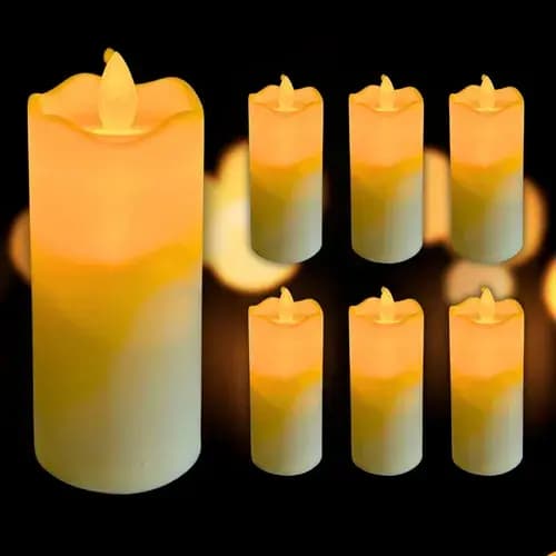 Kit 6 Velas Led Eletrônica Decorativa 5*11cm Branco Virtual