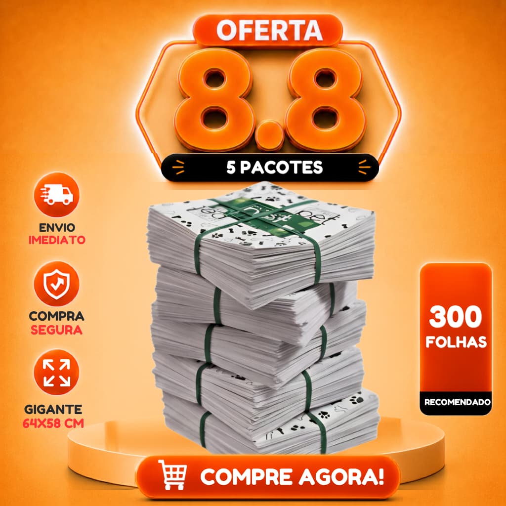Kit Jornal tapete Higiênico Grande 1/3/5 pacotes grandes 300 folhas Biodegradável Atóxico Não Vaza