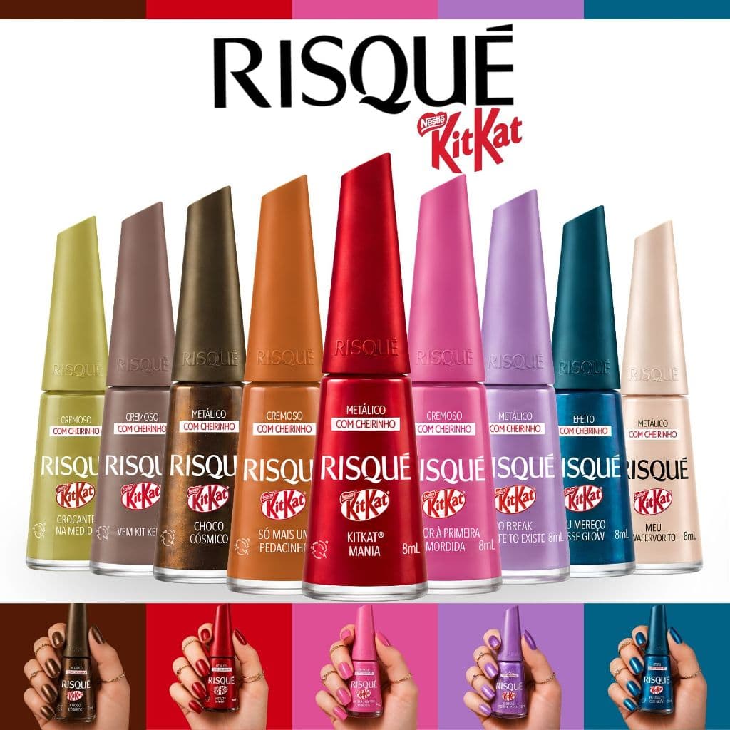 Esmaltes Risqué KitKat Lançamento Esmalte Com Cheirinho De Chocolate Esmalte Atacado Box