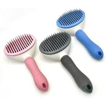 Escova Pet Rasqueadeira 1-Click Removedora de Pelos para Cães e Gatos – Limpeza Fácil e Prática