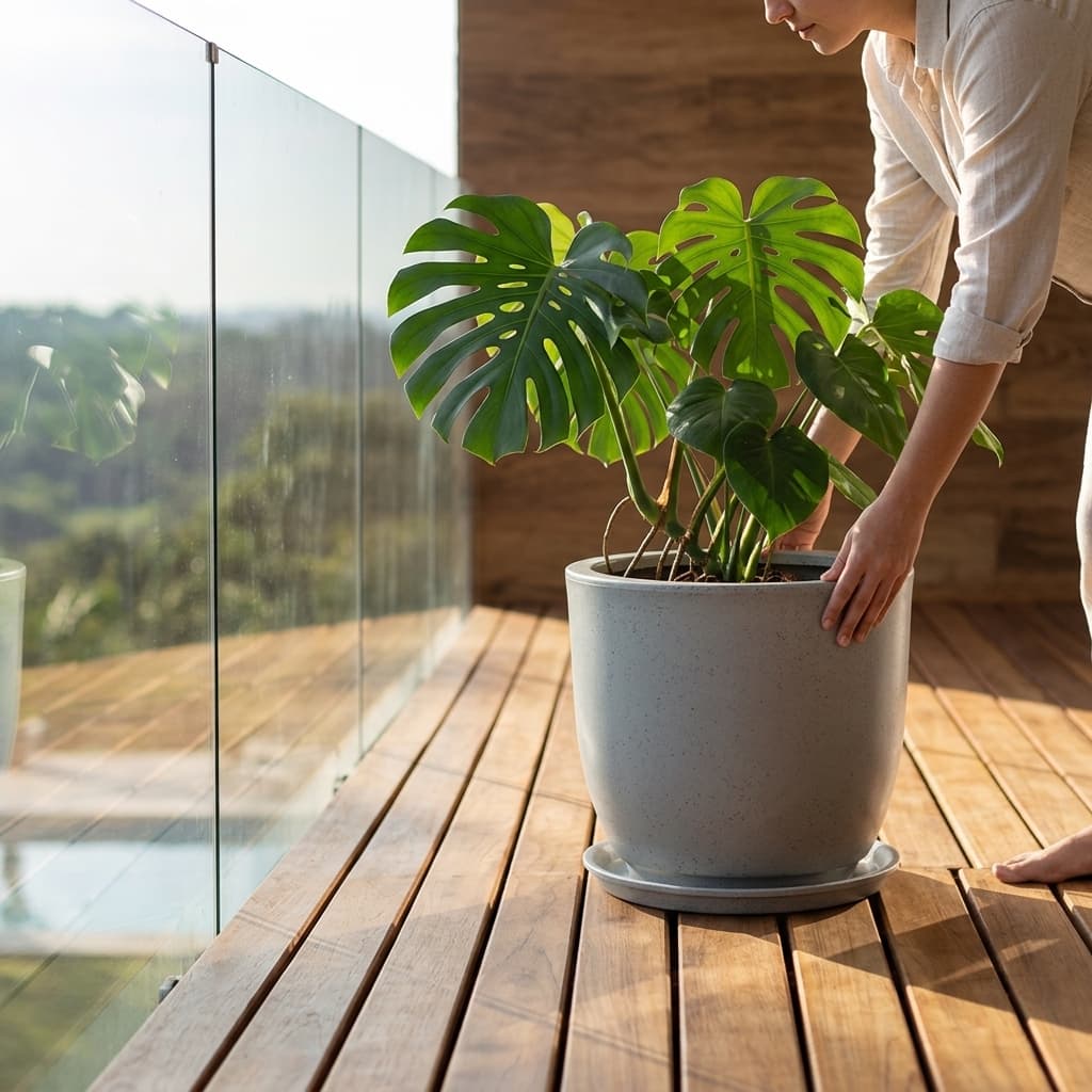 Vaso para Planta Flor Bojo Liso Moderno Grande 40x37 com Prato Coletor