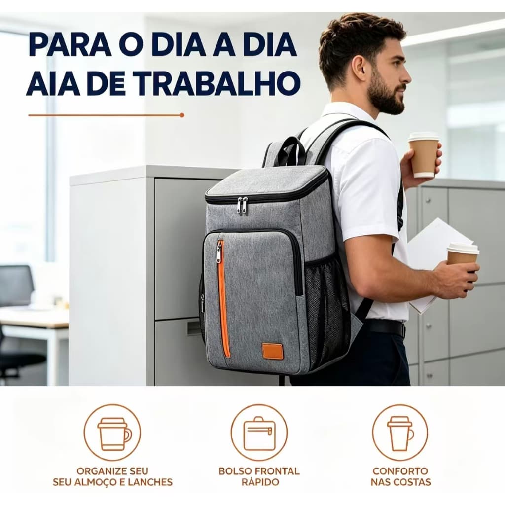 Mochila térmica para atividades ao ar livre, caixa térmica, bolsa térmica reforçada impermeável para alimentos