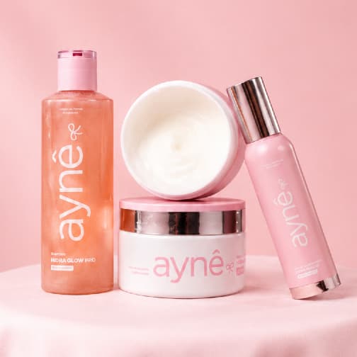 KIT Aynê Brilho Completo - (Shampoo + Máscara + Spray  Finalizador)