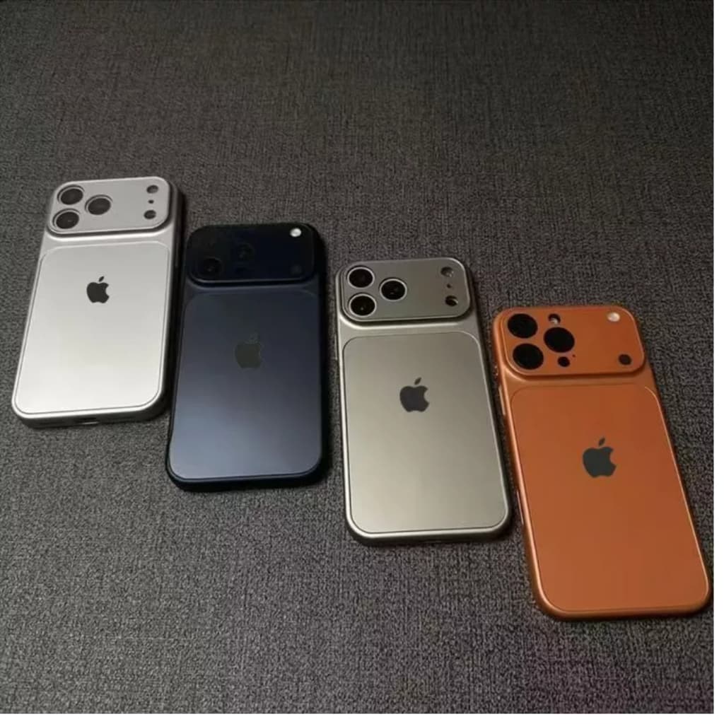 Transformação novo estilo iphone 17 pro max para iphone 17 16 15 14 13 textura de Metal nu luz fosco caso de vidro