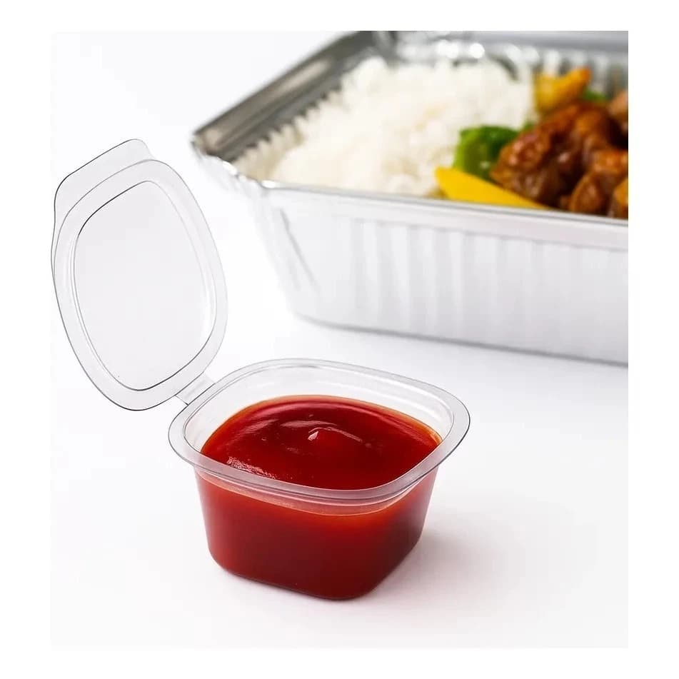 1000 potes molheira 695 de 30ml tampa acoplada ideal para delivery shoyu maionese ketchup mostarda molhos vinagrete