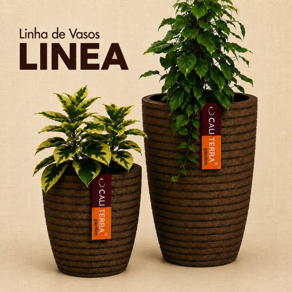 Vaso Grande Polietileno Decorativo Cachepot para Plantas Jardim Paisagismo Sala Varanda Área Interna Externa  Linea