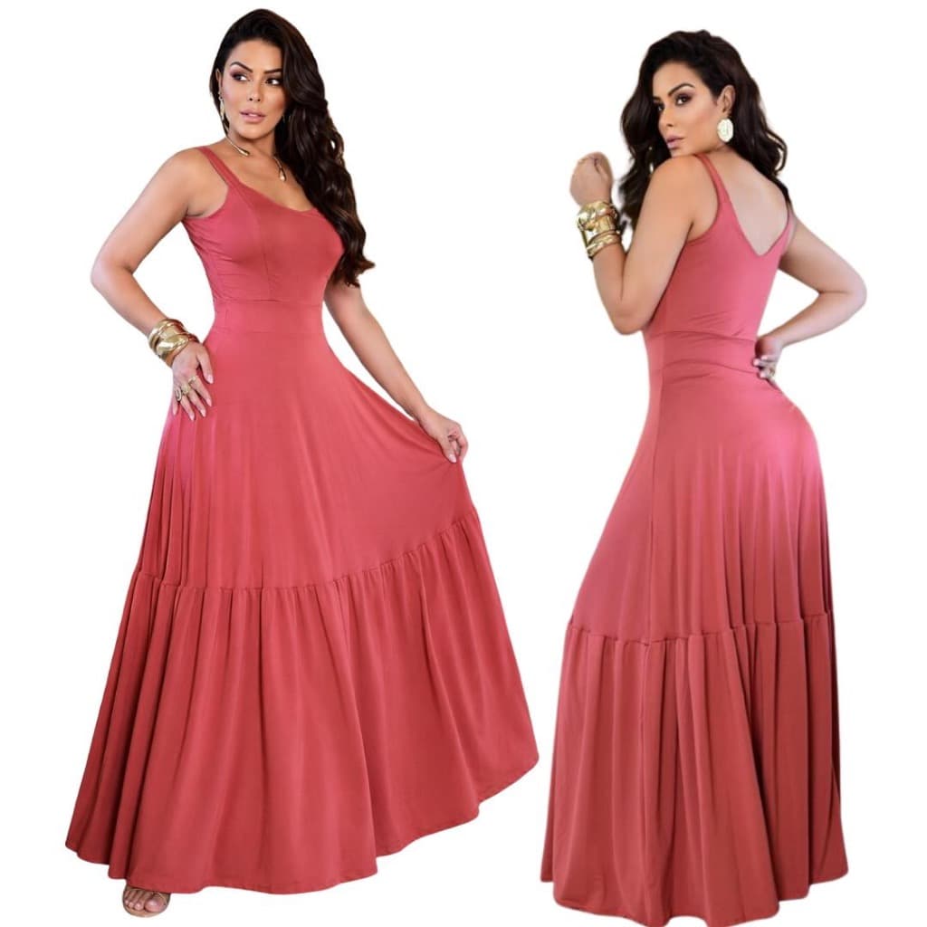 Vestido Longo Festa Madrinha Viscrolycra Elegante