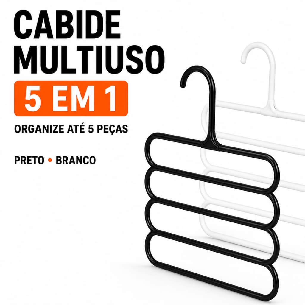 Cabide Organizador 5 Camadas Multifuncional Para Calças Blusas Toalhas Vestidos