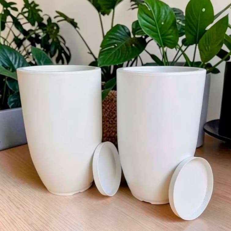 KIT 2 VASOS PARA PLANTAS C/PRATO DECORATIVO, FLOR, ARVORES, FLUTIFERAS, DECORAÇÃO INTERNA  E EXTERNA