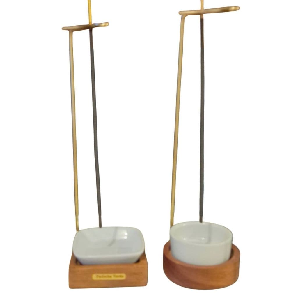 Incensário Coletor PORCELANA Cx 8 Incensos Vareta Madeira Nobre Suporte Incenso Vertical Invertido