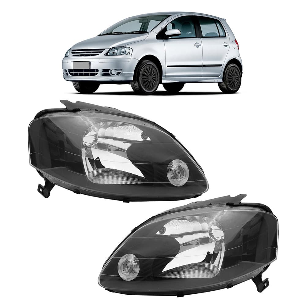 Farol Esportivo FOX SPACEFOX CROSSFOX 2003 A 2009 Foco Simples Máscar Negra Mod Cibie 2003 2004 2005 2006 2007 2008 2009