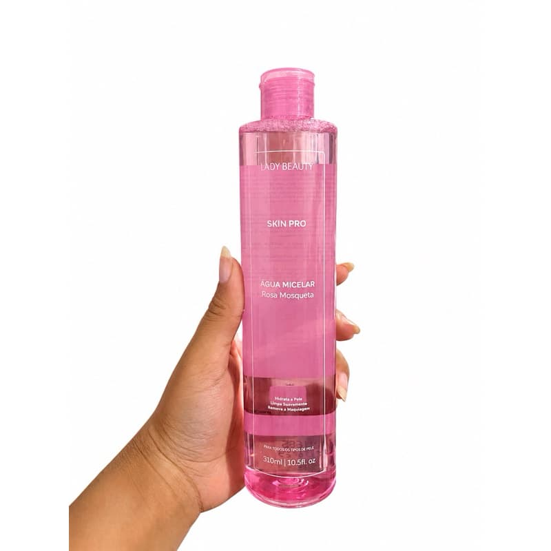 Água Micelar Rosa Mosqueta Lady Beauty Skin Pro 310ml Removedor de Maquiagem